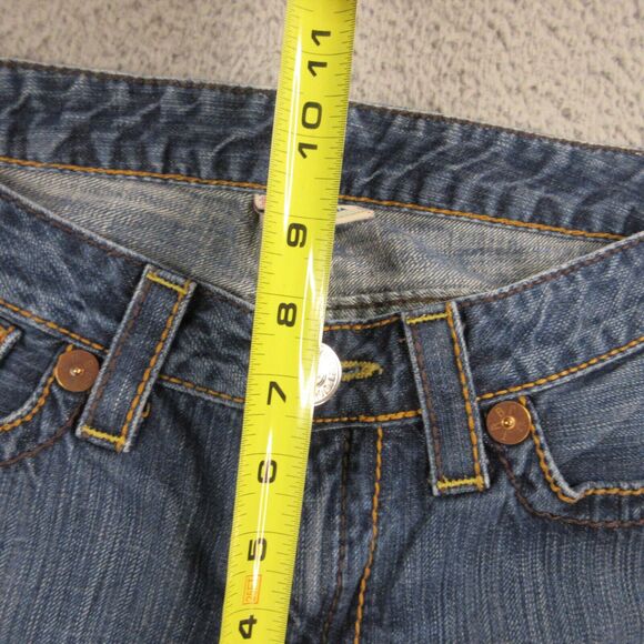 True Religion‎ Women Joey Big T Stitch Jeans size 30 x 29 Flare Bootcut Low Rise - Picture 10 of 12